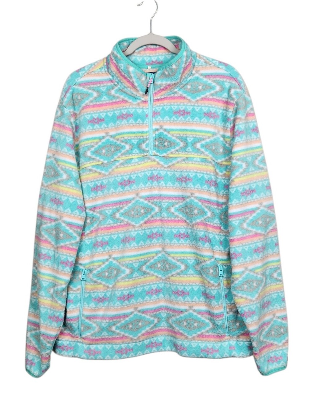 Chubbies The Flame Commander Pastel Aztec Southwest 1/4 Zip Fleece Mens Size XL